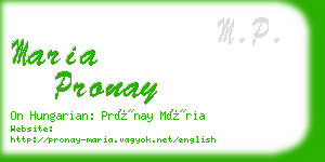 maria pronay business card